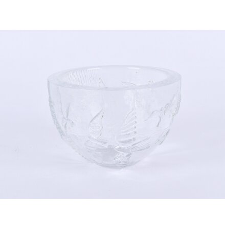 Glasskl med fgelmotiv