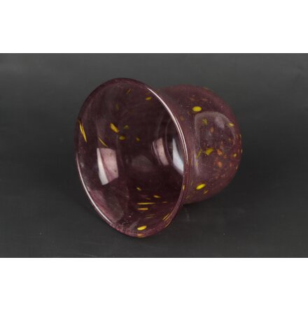 Glassk�l Lila med gula detaljer 