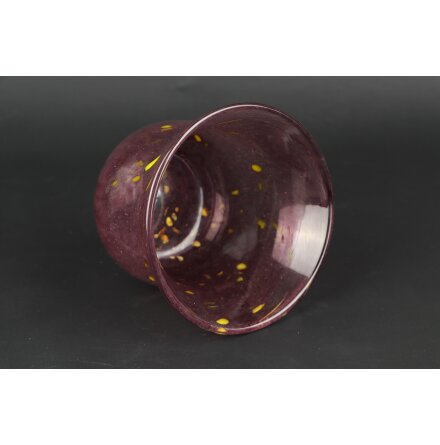 Glassk�l Lila med gula detaljer 