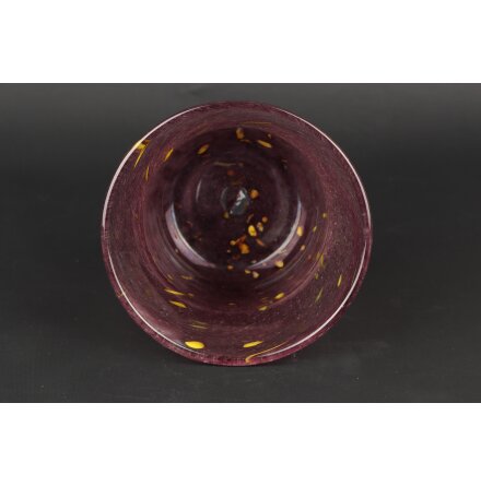 Glassk�l Lila med gula detaljer 