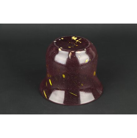 Glassk�l Lila med gula detaljer 