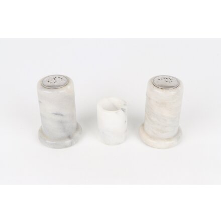Salt &amp; Pepparkar med Tandpetsh�llare - Marmor
