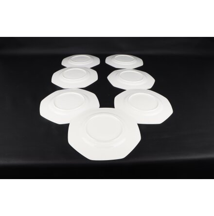 Tallrikar Vit Oktogon - 7st