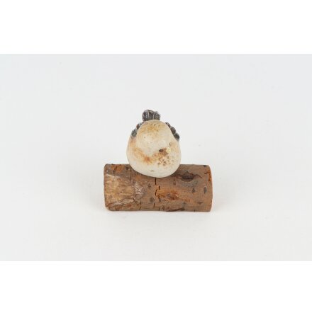 Keramikskulptur - F�gel p� Tr�stock