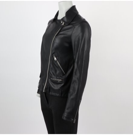 Lindex - Jacka Svart L�derimitation - stl. 38