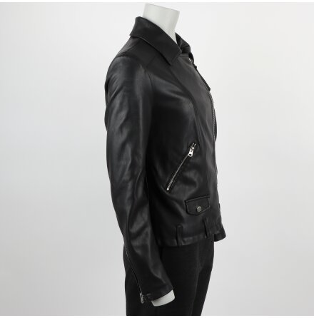 Lindex - Jacka Svart Lderimitation - stl. 38