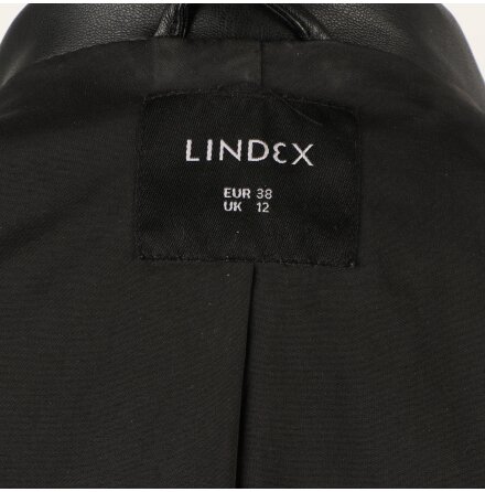 Lindex - Jacka Svart Lderimitation - stl. 38