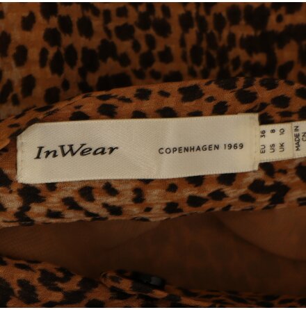 InWear - Kjol med Leopardmnster - stl. 36