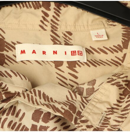 Marni Uniqlo - Rutmnstrad skjorta - stl. L