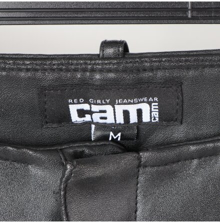 Cam - Svarta Skinnbyxor i Skinnimitation - stl. M