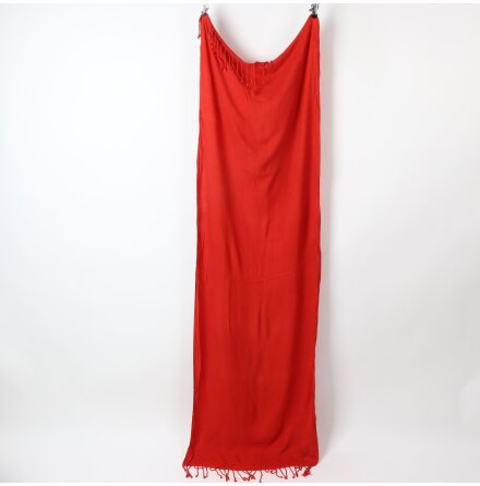 R�d Sjal med Fransar