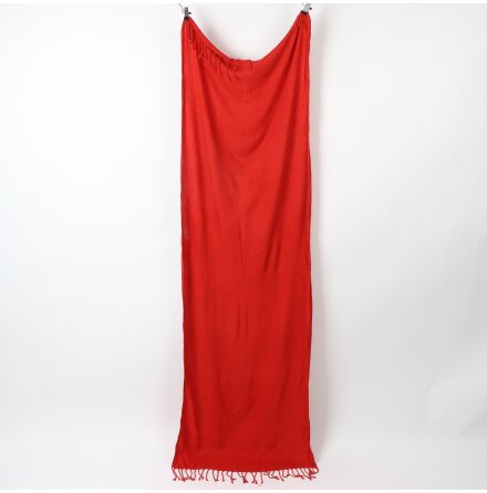 R�d Sjal med Fransar