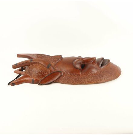 Afrikansk Mask &amp; Vggdekoration i tr - oknd skapare - 61x29cm