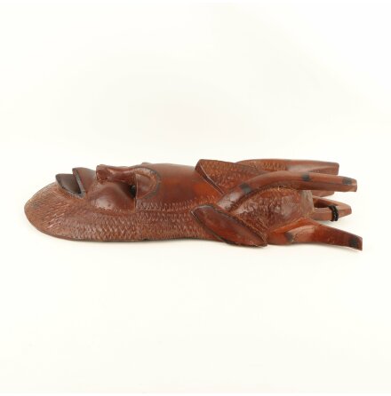 Afrikansk Mask &amp; Vggdekoration i tr - oknd skapare - 61x29cm