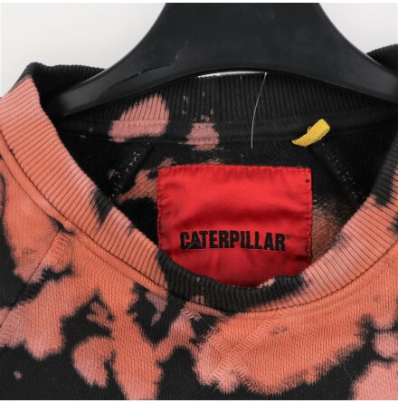 Caterpillar - Peoria Illinois - Batikfrgad lngrmad trja med text tryck - stl. S/M