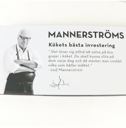 Stor ostbricka i acaciatr� samt 3 bestick - Leif Mannerstr�m - 65x15cm