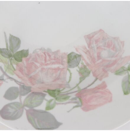 Gustavsberg - Djupa tallrikar - Matta Rosor - 1920-tal - 5st