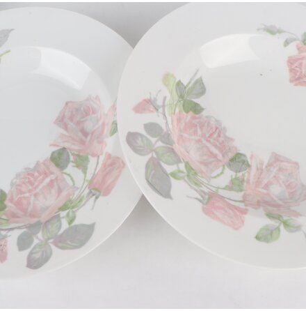 Gustavsberg - Djupa tallrikar - Matta Rosor - 1920-tal - 5st