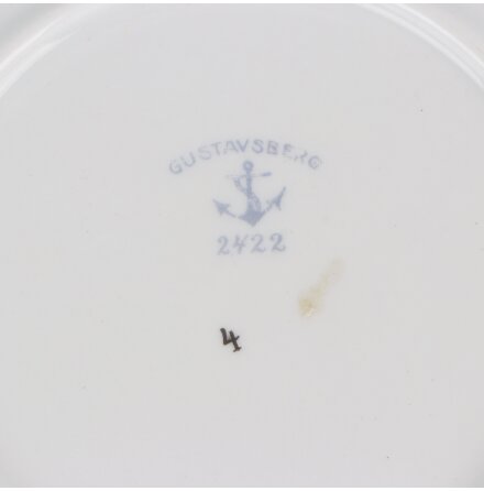 Gustavsberg - Djupa tallrikar - Matta Rosor - 1920-tal - 5st