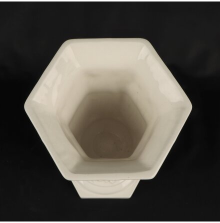 Vit blomvas i porslin