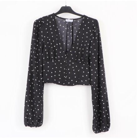 Loavies - L�ng�rmad crop top med knappar - stl. L