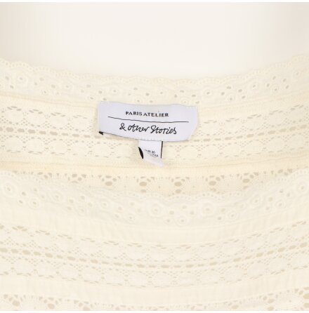 &amp; Other Stories - Broderad blus - Gr�ddvit - stl. 36