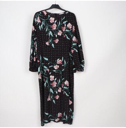 H&amp;m - Kl�nning - Svart med flerf�rgade blommor - stl. L