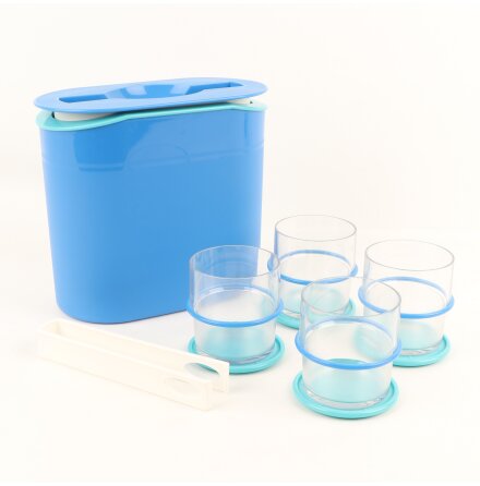 Tupperware - Ishink med ist�ng, 4st glas och 4st underl�gg