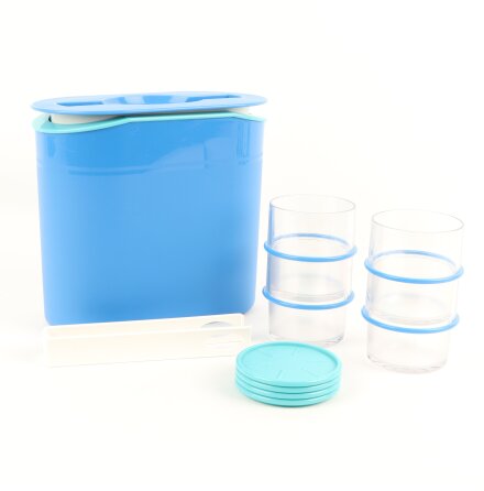 Tupperware - Ishink med ist�ng, 4st glas och 4st underl�gg