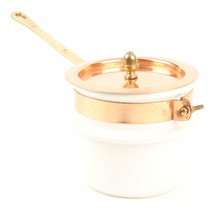 Karott i koppar och porslin med handtag