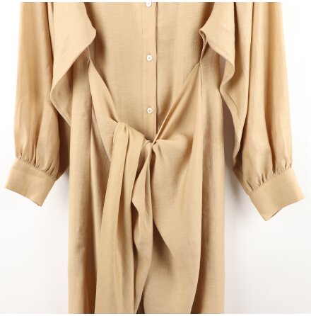 H&amp;M - Beige skjortkl�nning med knytning i midjan - stl. S