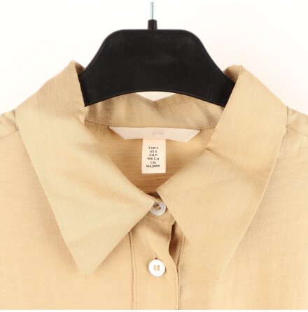H&amp;M - Beige skjortkl�nning med knytning i midjan - stl. S