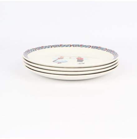 Figgjo Flint Norway - Tallrikar med folkdr�ktsmotiv - 4st