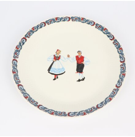 Figgjo Flint Norway - Tallrikar med folkdr�ktsmotiv - 4st