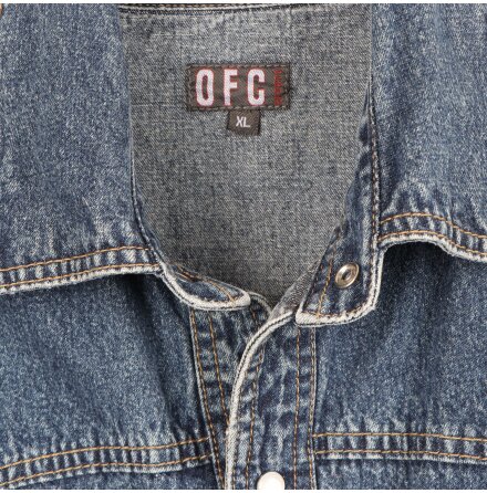 OFC - Jeansskjorta med p�rlemo Tryckknappar - stl. XL