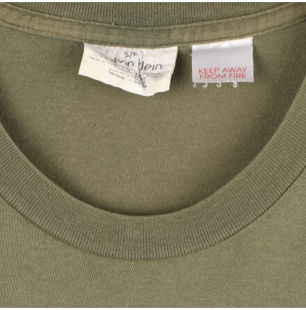 Calvi Klein - T-Shirt - Militrgrn och Orange - stl. S