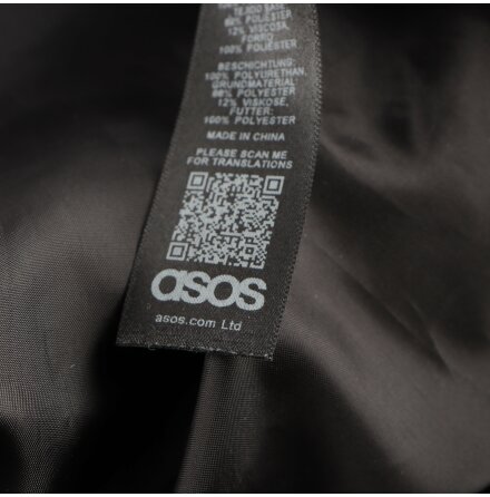 Asos - Ormskinnsmnstrad jacka - Svart/Brun - stl. L