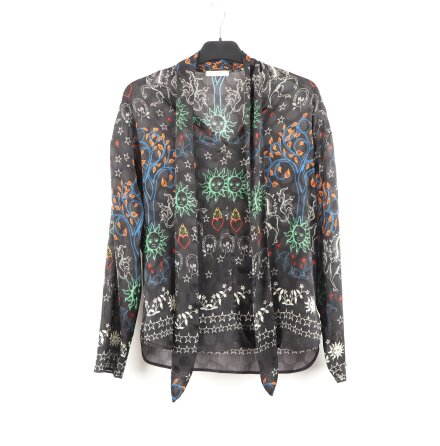 Sandro - Blus - Svart med flerf�rgade m�nster - stl. M