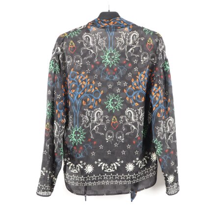 Sandro - Blus - Svart med flerf�rgade m�nster - stl. M