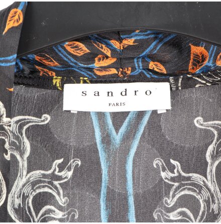 Sandro - Blus - Svart med flerf�rgade m�nster - stl. M