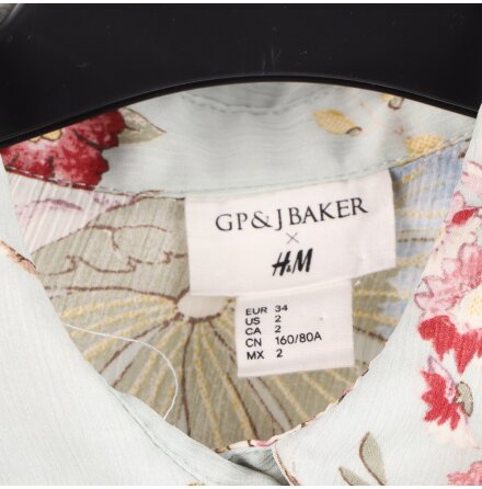 H&amp;M - M�nstrad blus - Ljusgr�n/Blommig - stl. 34