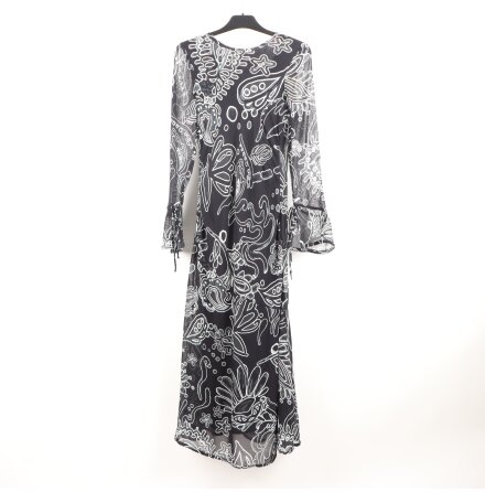 H&amp;M - Svart Vit Chiffong Kl�nning - stl. XS