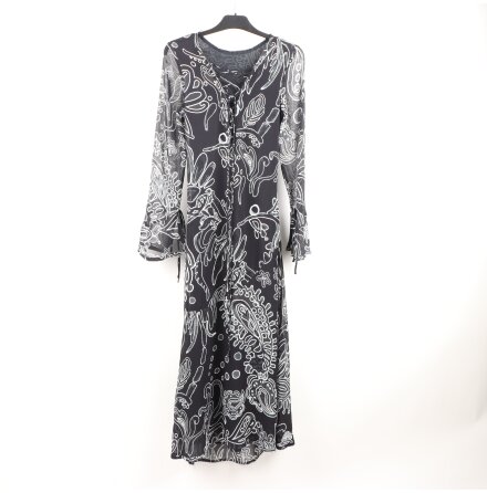 H&amp;M - Svart Vit Chiffong Kl�nning - stl. XS