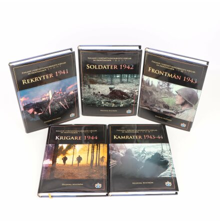 Bokpaket - Hilding Nystr�m - Finland i forts�ttningskrigets virvlar - En frontdagbok -  5 delar - Samh�lle &amp; Historia