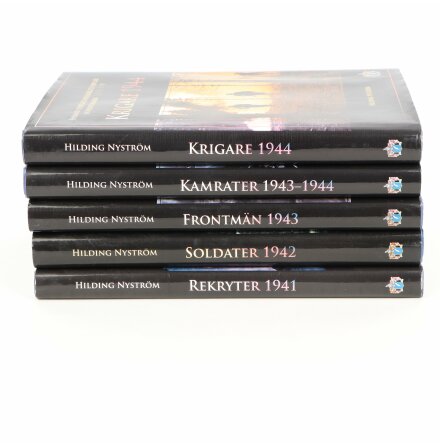 Bokpaket - Hilding Nystr�m - Finland i forts�ttningskrigets virvlar - En frontdagbok -  5 delar - Samh�lle &amp; Historia