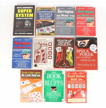 Stort bokpaket om Poker, Texas Hold'Em m.fl. - 11 b�cker - Samh�lle &amp; Historia 