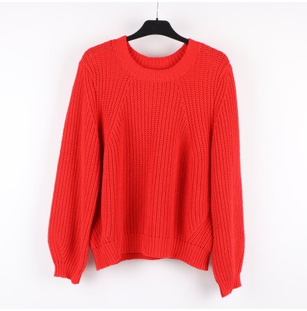 Lindex - R�d stickad tr�ja - stl. L