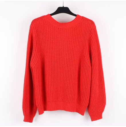 Lindex - R�d stickad tr�ja - stl. L