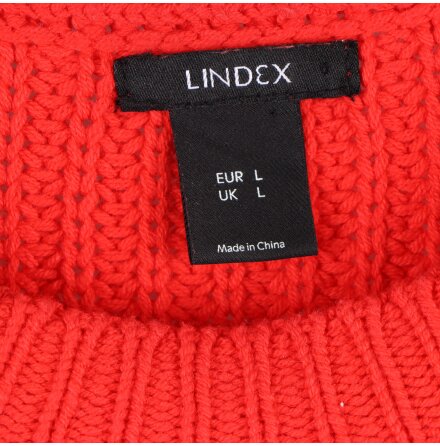 Lindex - R�d stickad tr�ja - stl. L