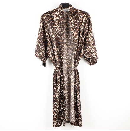 Co'couture - Kimonoliknande morgonrock med leopardm�nster - stl. S